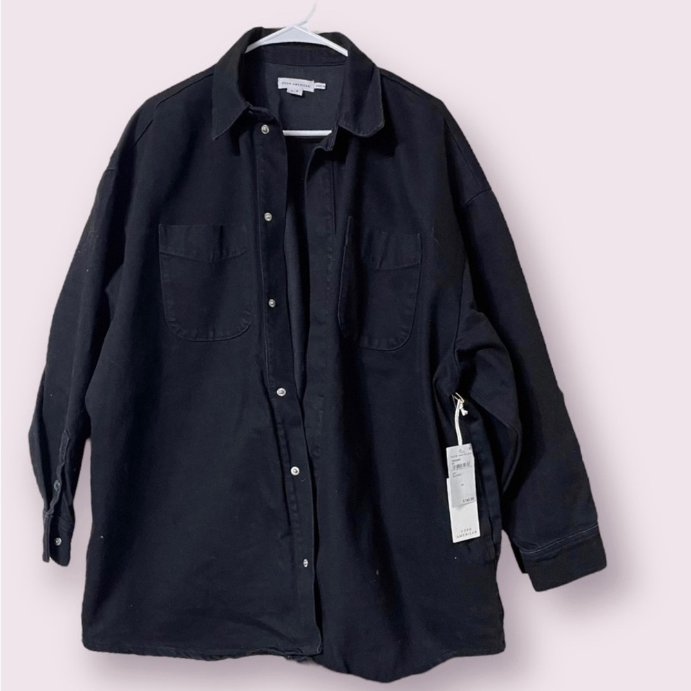 Good American Denim Shacket in Black